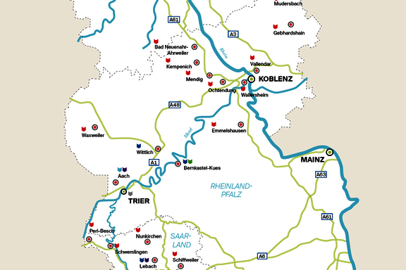 Zu unseren Einrichtungen Ausschnitt Standortkarte